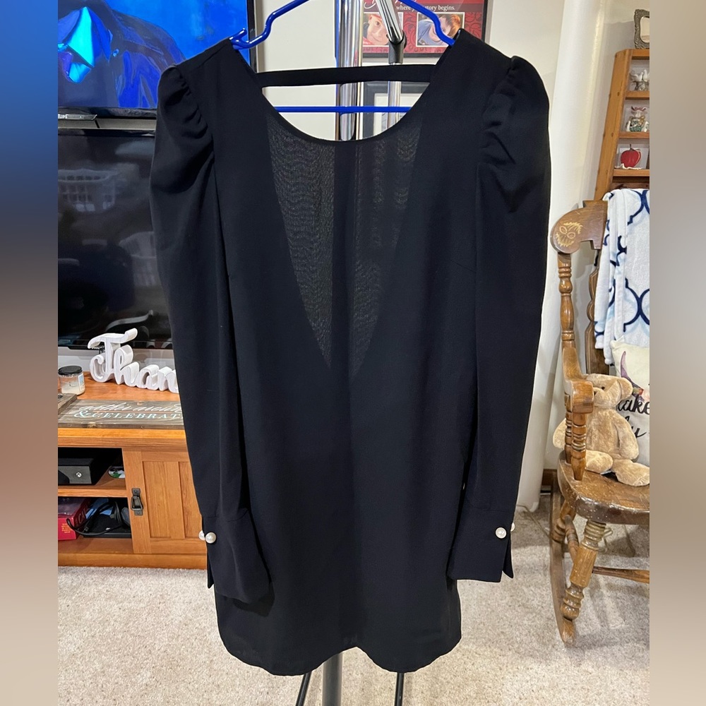 Aqua open/deep V back dress